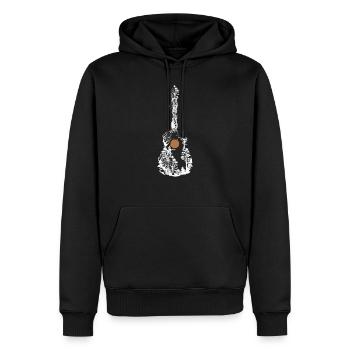 Conception de guitare naturelle | Design Fun Eco Music - Sweat à capuche Premium bio Homme - noir - Devant - Nico (187cm)