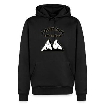 Berg Nach mir ruft der Berg - Männer Premium Bio Hoodie - Schwarz - Vorne - Nico (187cm)