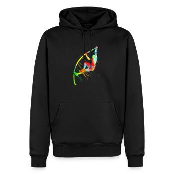 Saut à la perche athlétisme - Sweat à capuche Premium bio Homme - noir - Devant - Nico (187cm)