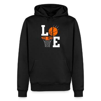 Love Basketball - Sweat à capuche Premium bio Homme - noir - Devant - Nico (187cm)