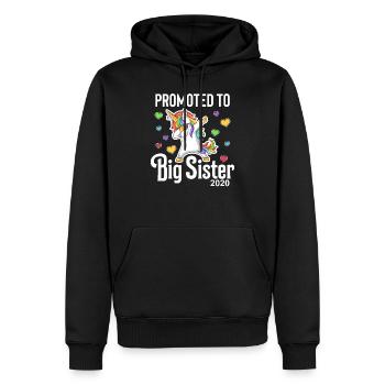 Promue grande sœur 2020 - Sweat à capuche Premium bio Homme - noir - Devant - Nico (187cm)