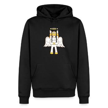 Unicorn Angel - Herre Premium økologisk hoodie - sort - Foran - Nico (187cm)