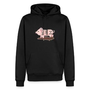 Friends Not Food - Vegan Pig Parts Anti Butcher - Sweat à capuche Premium bio Homme - noir - Devant - Nico (187cm)