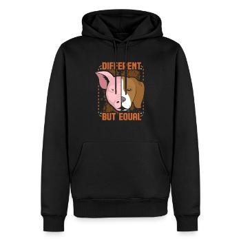 Different But Equal Tierliebe Tierliebhaber Veggie - Männer Premium Bio Hoodie - Schwarz - Vorne - Nico (187cm)