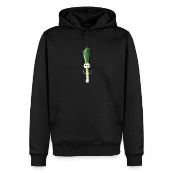 Fierté de poireau - Sweat à capuche Premium bio Homme - noir - Devant - Nico (187cm)