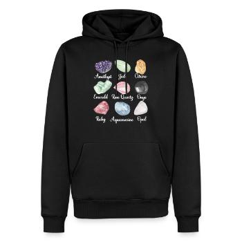 Crystal Lover Amethyst Citrine Rose Quartz Emerald - Männer Premium Bio Hoodie - Schwarz - Vorne - Nico (187cm)