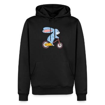 Hase am Fahhrad Ostern Mountain Bike Radfahrer Ge - Männer Premium Bio Hoodie - Schwarz - Vorne - Nico (187cm)