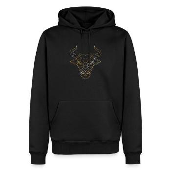 Stier Bulle Polygon Sternzeichen Ochse Geburtstag - Männer Premium Bio Hoodie - Schwarz - Vorne - Nico (187cm)