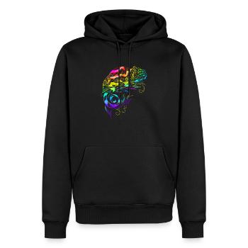 Chameleon mandala iguanas breeding reptiles - Men’s Premium Organic Hoodie - black - Front - Nico (187cm)