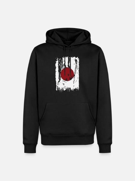 drapeau japonais cool - Sweat à capuche Premium bio Homme - noir