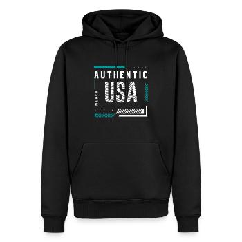 USA - Gift T-shirt - Men’s Premium Organic Hoodie - black - Front - Nico (187cm)
