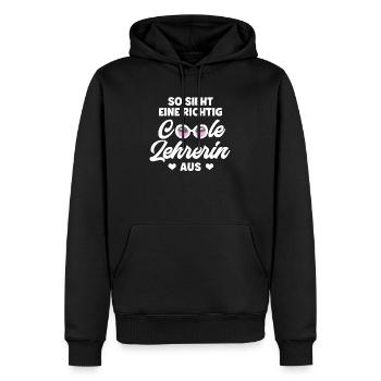 Lehrerin - Männer Premium Bio Hoodie - Schwarz - Vorne - Nico (187cm)