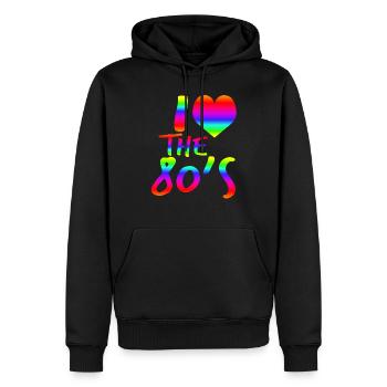 Perfect for children of the 80s, for men and women - Sweat à capuche Premium bio Homme - noir - Devant - Nico (187cm)