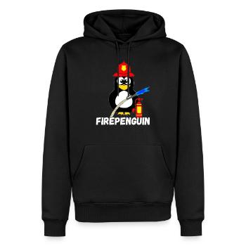 Fire Brigade Penguin Funny Firefighter Water Vo - Men’s Premium Organic Hoodie - black - Front - Nico (187cm)