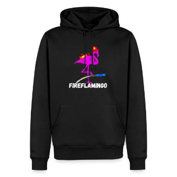 Pompiers Flamingo Firefighter Oiseau exotique - Sweat à capuche Premium bio Homme - noir - Devant - Nico (187cm)