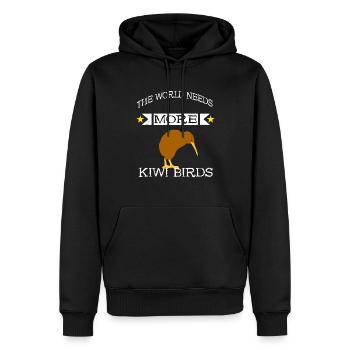 The World Needs More Kiwi Birds New Zealand Kiwi V - Men’s Premium Organic Hoodie - black - Front - Nico (187cm)