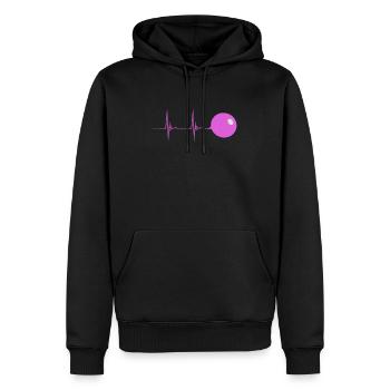 Bubble gum bubble heartbeat candy EKG pulse Lin - Men’s Premium Organic Hoodie - black - Front - Nico (187cm)