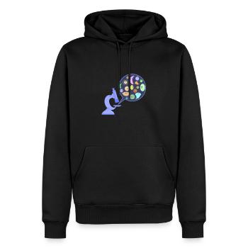 Keime unter dem Mikroskop - Männer Premium Bio Hoodie - Schwarz - Vorne - Nico (187cm)