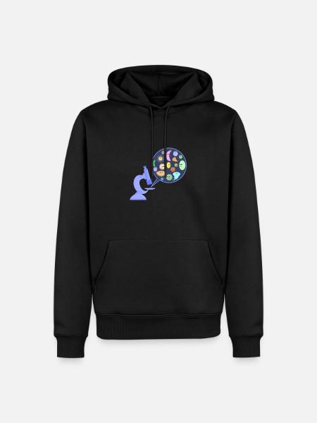 Germs under the microscope - Men’s Premium Organic Hoodie - black