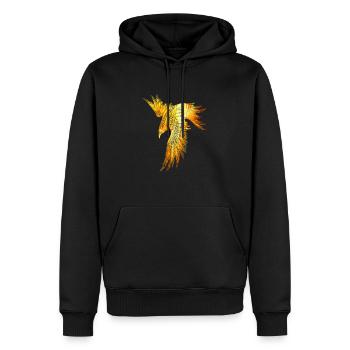 Crow Raven Norse Viking Fire Flamesdaughtergrandso - Men’s Premium Organic Hoodie - black - Front - Nico (187cm)