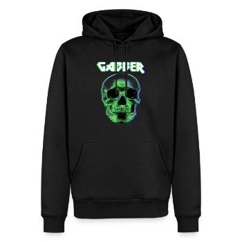 gabber gabba techno hardstyle speedcore Geschenk - Männer Premium Bio Hoodie - Schwarz - Vorne - Nico (187cm)