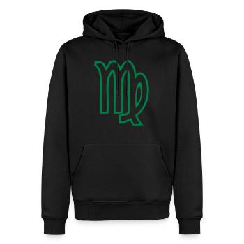 vierge signe astrologique - Sweat à capuche Premium bio Homme - noir - Devant - Nico (187cm)