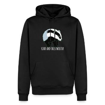 Badger Kind And Trustworthy - Männer Premium Bio Hoodie - Schwarz - Vorne - Nico (187cm)