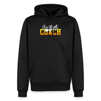 Co-Trainer - Männer Premium Bio Hoodie - Schwarz - Vorne - Nico (187cm)