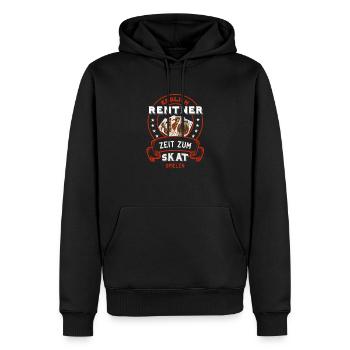 Skat Geschenk | Rentner und Skatspieler - Männer Premium Bio Hoodie - Schwarz - Vorne - Nico (187cm)
