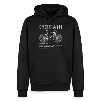 Cycopath Funny Bike Cycle Radfahrer Wortspiel Zitat Humor - Männer Premium Bio Hoodie - Schwarz - Vorne - Nico (187cm)