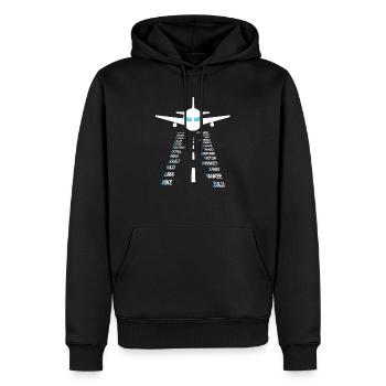 Phonetisches Alphabet Fliegen Pilot Flugzeug IPA - Männer Premium Bio Hoodie - Schwarz - Vorne - Nico (187cm)