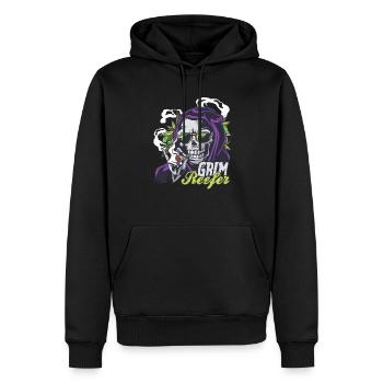 Grim Reefer - Männer Premium Bio Hoodie - Schwarz - Vorne - Nico (187cm)