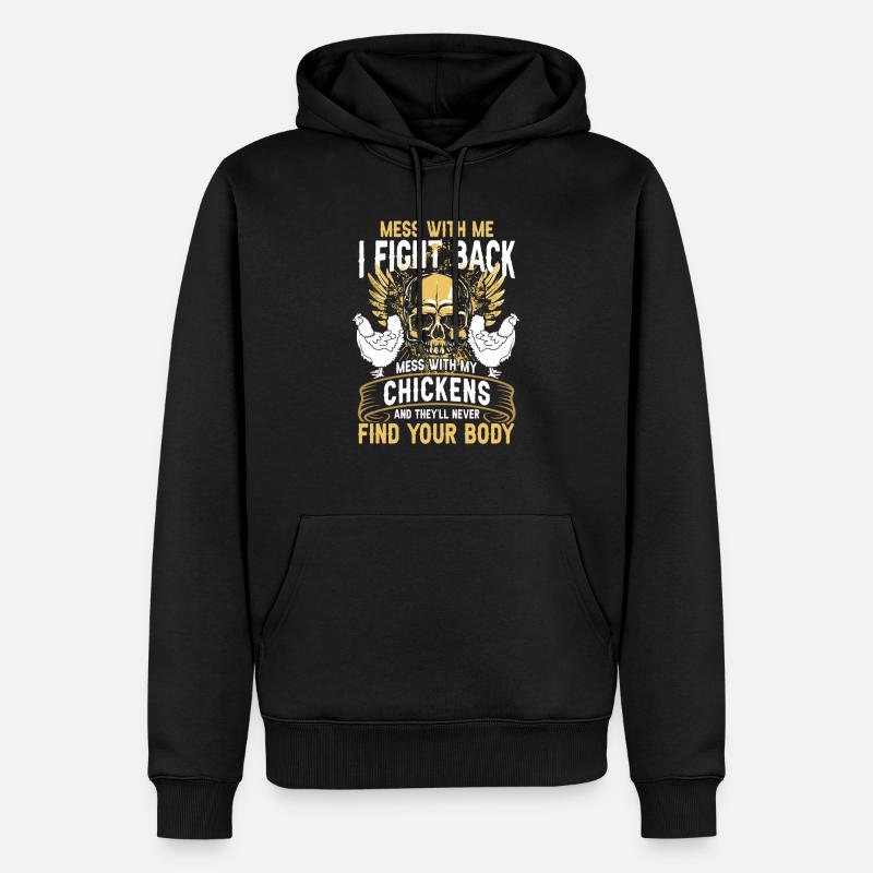 Joue avec mes poulets - Sweat à capuche Premium bio Homme - noir