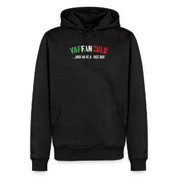 Funny Vaffanculo T Shirt | Italian Sayings / Quote - Men’s Premium Organic Hoodie - black - Front - Nico (187cm)