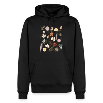Vintage Boho Botanic Wildflower Flower Nature Love - Männer Premium Bio Hoodie - Schwarz - Vorne - Nico (187cm)