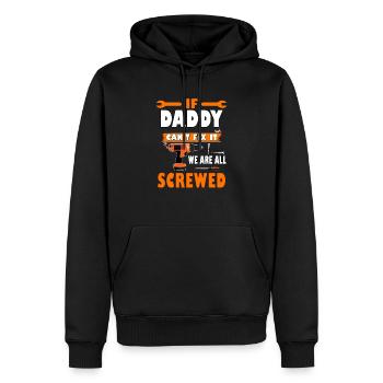 si papa ne peut pas le réparer, nous sommes tous foutus - Sweat à capuche Premium bio Homme - noir - Devant - Nico (187cm)