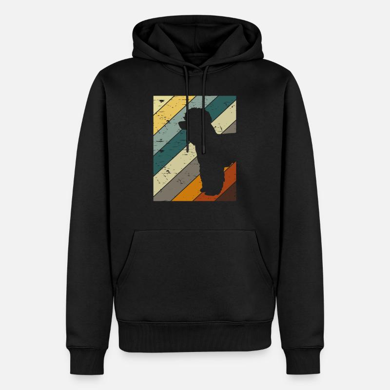 Retro Pudel Hunde - Männer Premium Bio Hoodie - Schwarz