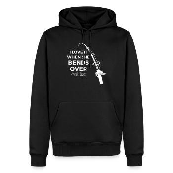 I love it When She Bends Over Geschenk für Angler - Männer Premium Bio Hoodie - Schwarz - Vorne - Nico (187cm)