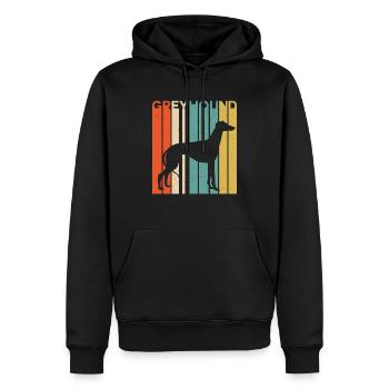 Retro vintage greyhound silhouette dog - Men’s Premium Organic Hoodie - black - Front - Nico (187cm)