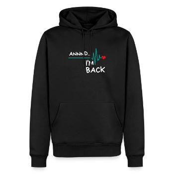 Et je suis de retour. Produit amusant pour les survivants d'une crise cardiaque - Sweat à capuche Premium bio Homme - noir - Devant - Nico (187cm)