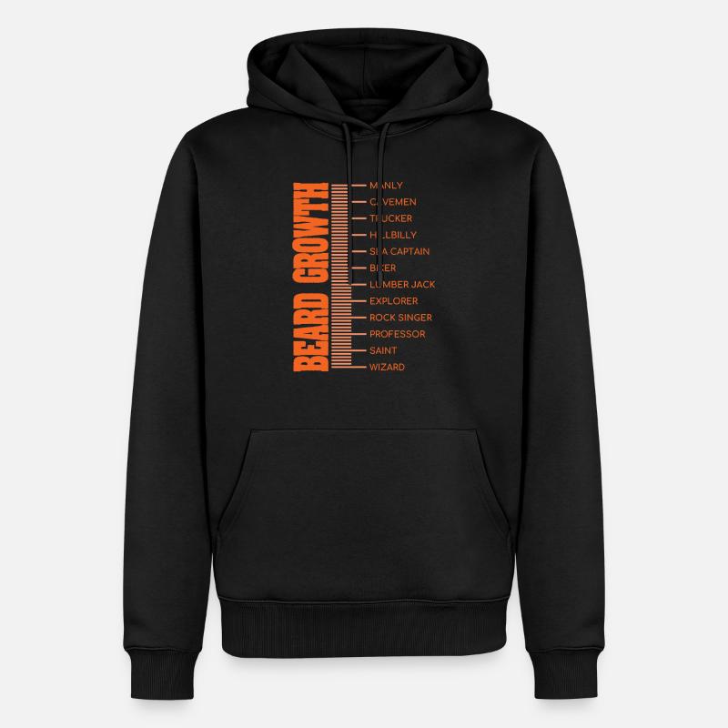 Beard Lover-Beard Chart-Beard Growth - Männer Premium Bio Hoodie - Schwarz
