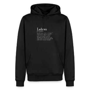 Lehrer Definition - Männer Premium Bio Hoodie - Schwarz - Vorne - Nico (187cm)