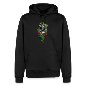 Serpent Crâne Roses - Sweat à capuche Premium bio Homme - noir - Devant - Nico (187cm)
