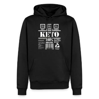 Keto Ketogene Diät Ketose Geschenk präsentieren - Männer Premium Bio Hoodie - Schwarz - Vorne - Nico (187cm)