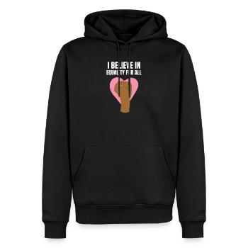 equality equal Gleichheit gleichberechtigt gleich - Männer Premium Bio Hoodie - Schwarz - Vorne - Nico (187cm)