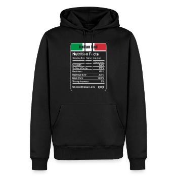 Gift for Italian father Italy Papa Gebu - Men’s Premium Organic Hoodie - black - Front - Nico (187cm)