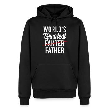 Worlds Greatest Farter Father - Men’s Premium Organic Hoodie - black - Front - Nico (187cm)
