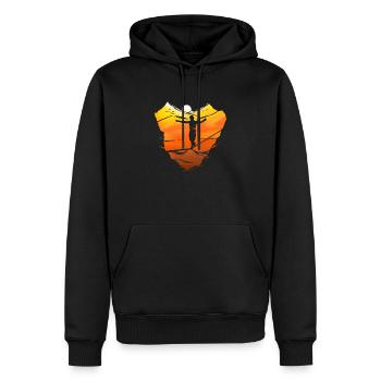 Slackline slacken Slacklining funambule à pied Sunset - Sweat à capuche Premium bio Homme - noir - Devant - Nico (187cm)