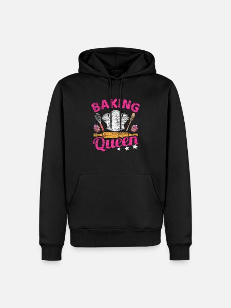 Backen Spruch - Männer Premium Bio Hoodie - Schwarz