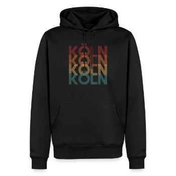 Köln - Männer Premium Bio Hoodie - Schwarz - Vorne - Nico (187cm)